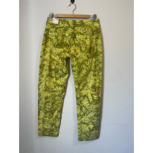 NWT Anthropologie Pilcro The Wanderer Low-Rise Pants Floral Light Green sz. 26 - Picture 6 of 16
